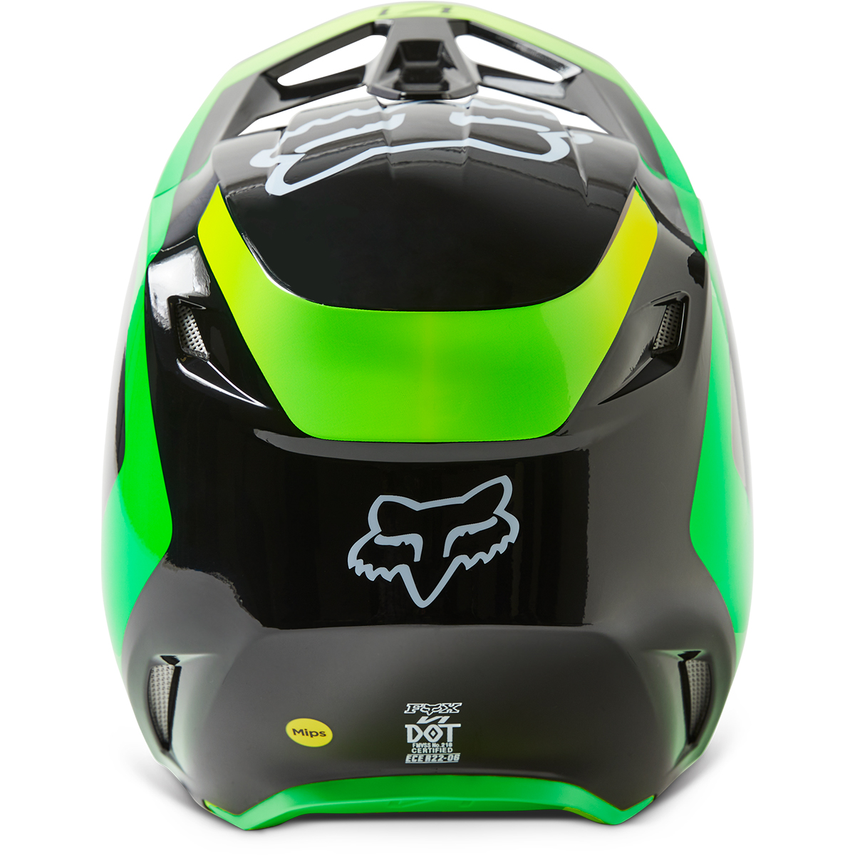 CAPACETE FOX V1 DPTH PRETO/VERDE 5