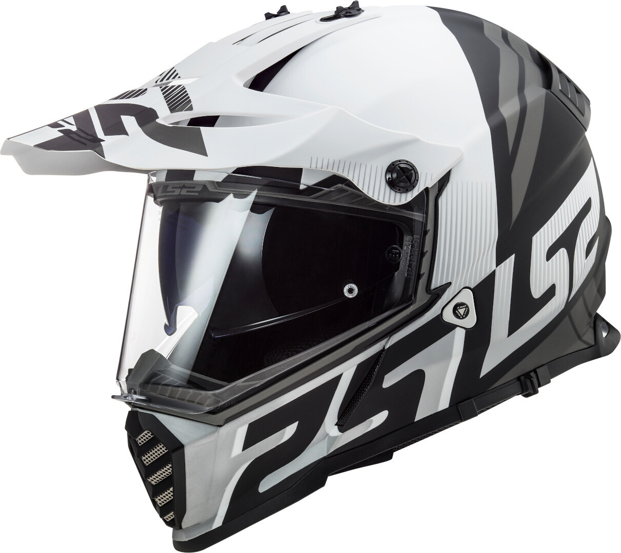 CAPACETE LS2 MX436 PIONEER EVO EVOLVE PRETO/BRANCO MAT 0