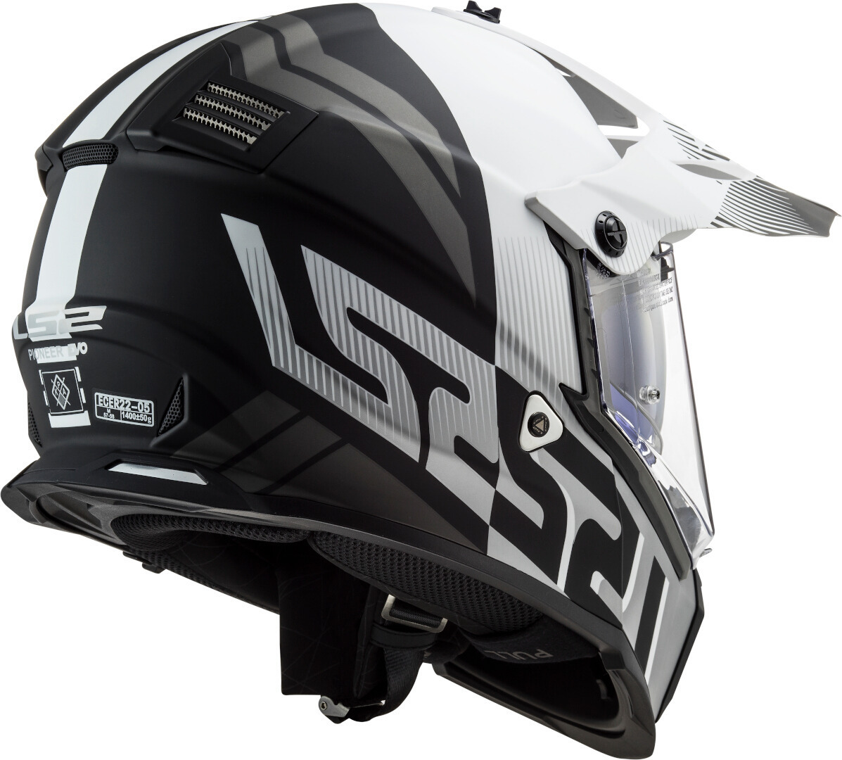 CAPACETE LS2 MX436 PIONEER EVO EVOLVE PRETO/BRANCO MAT 1