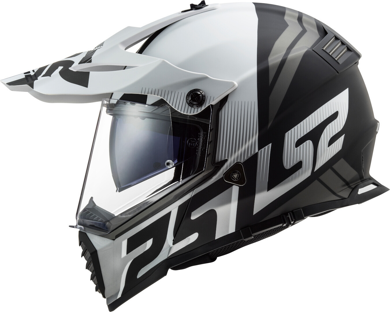 CAPACETE LS2 MX436 PIONEER EVO EVOLVE PRETO/BRANCO MAT 3