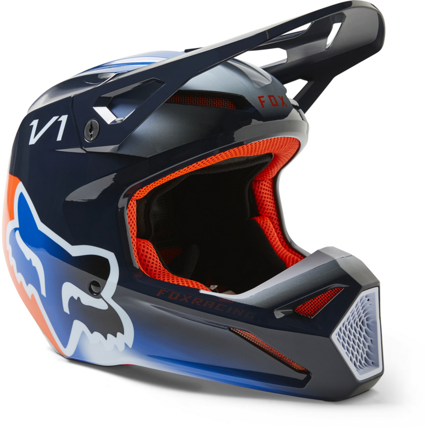 CAPACETE FOX V1 TOXSKYK AZUL/LARANJA 0