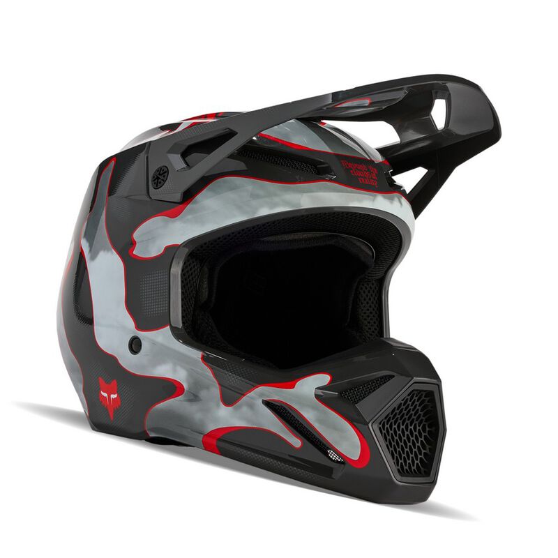 CAPACETE FOX V1 ATLAS CINZA/VERMELHO 0