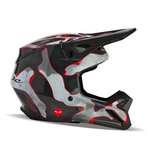 CAPACETE FOX V1 ATLAS CINZA/VERMELHO 2