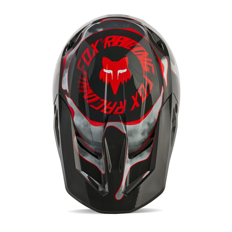 CAPACETE FOX V1 ATLAS CINZA/VERMELHO 3