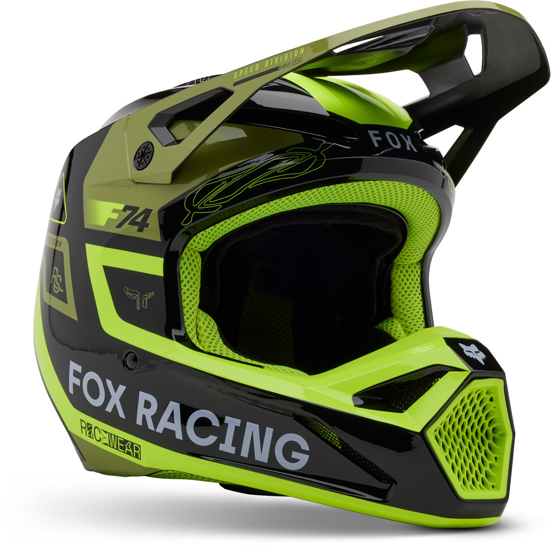 CAPACETE FOX V1 STATK AMARELO/VERMELHO 0