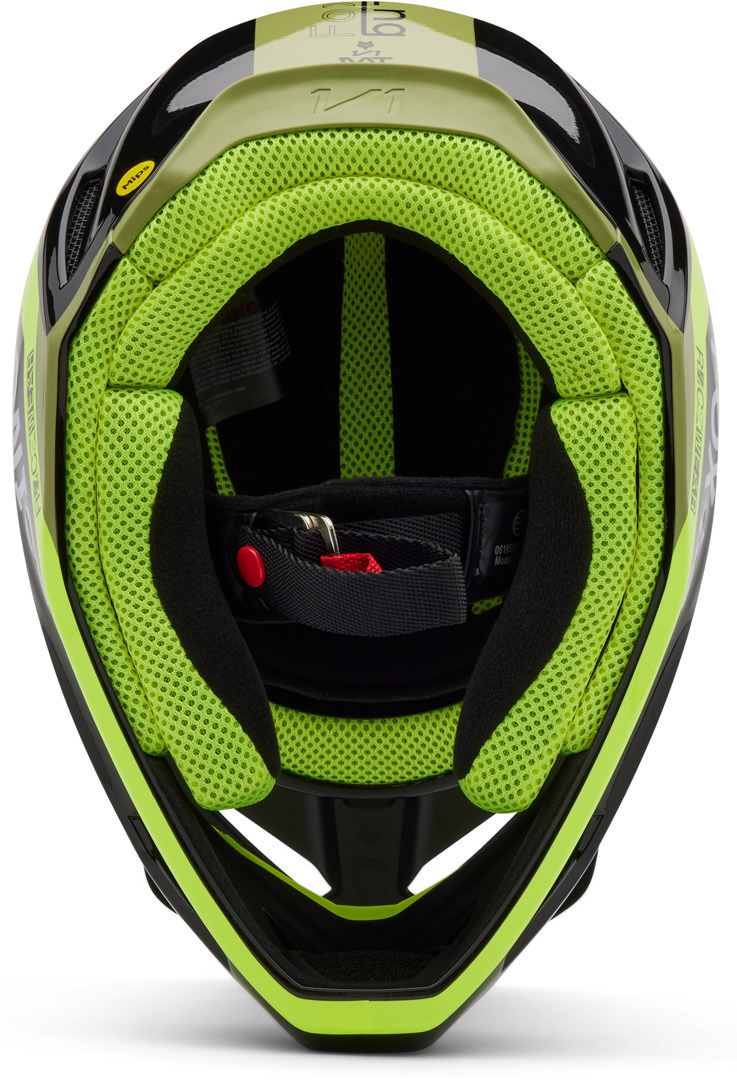 CAPACETE FOX V1 STATK AMARELO/VERMELHO 5