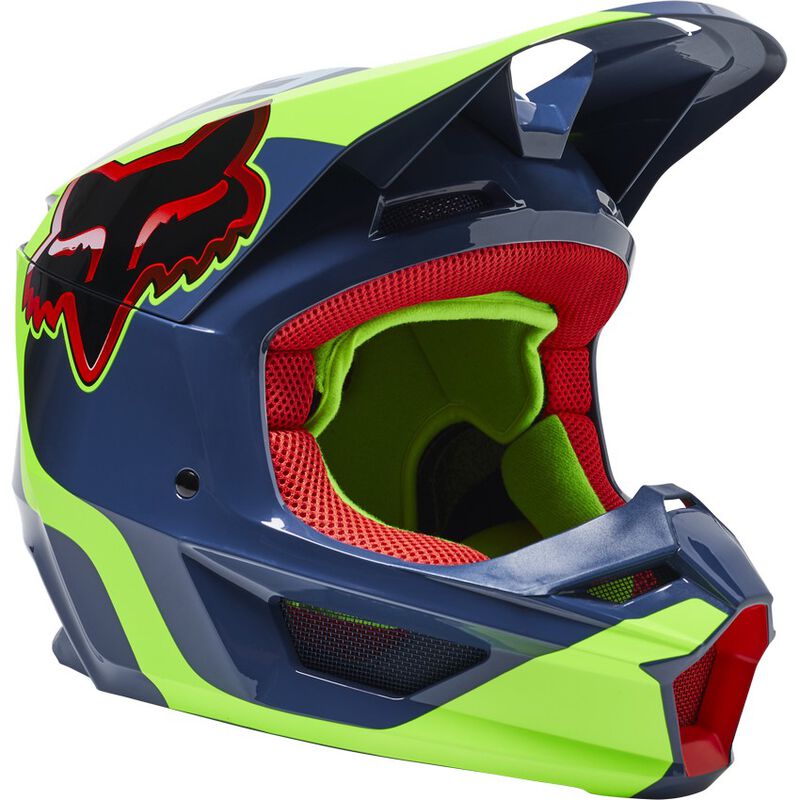 CAPACETE FOX V1 CRIANÇA VENZ AZUL/AMARELO 0