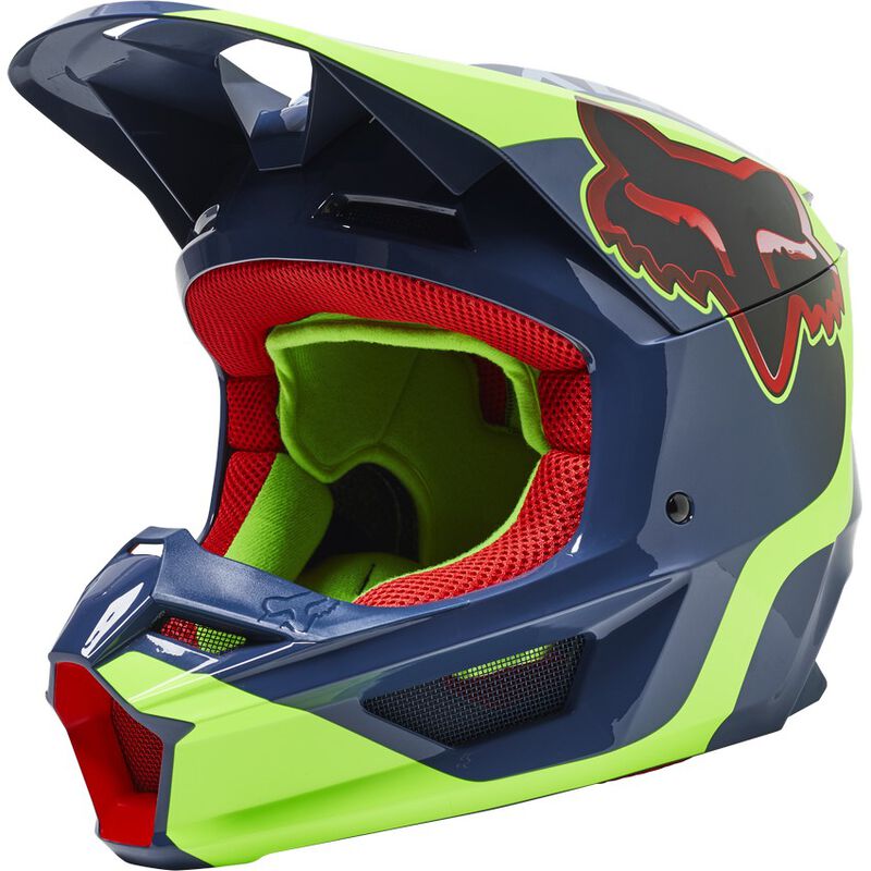 CAPACETE FOX V1 CRIANÇA VENZ AZUL/AMARELO 1