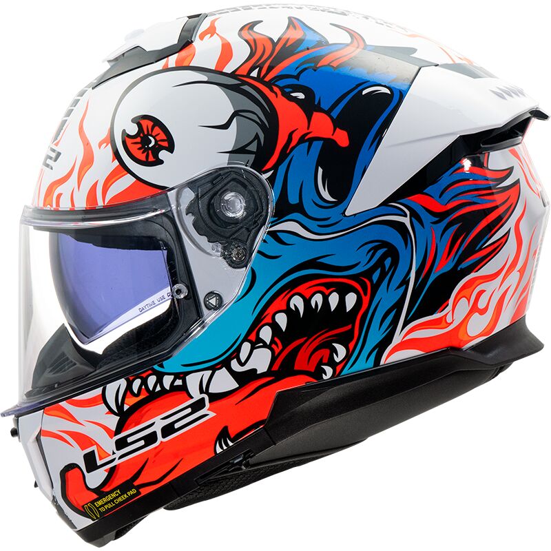 CAPACETE LS2 FF808 STREAM II INFERNO WHITE BLUE 0