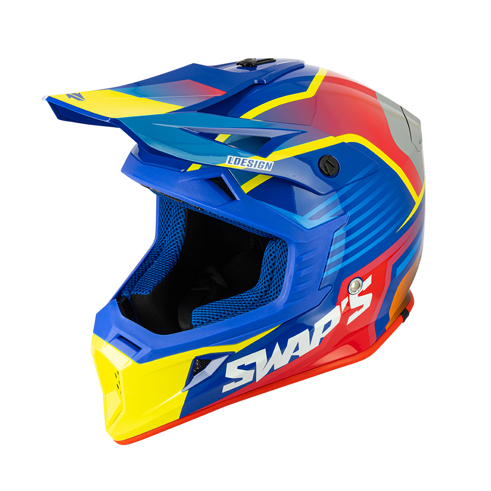 CAPACETE SWAP´S BLUR S818 AZUL/VERMELHO/AMARELO  0