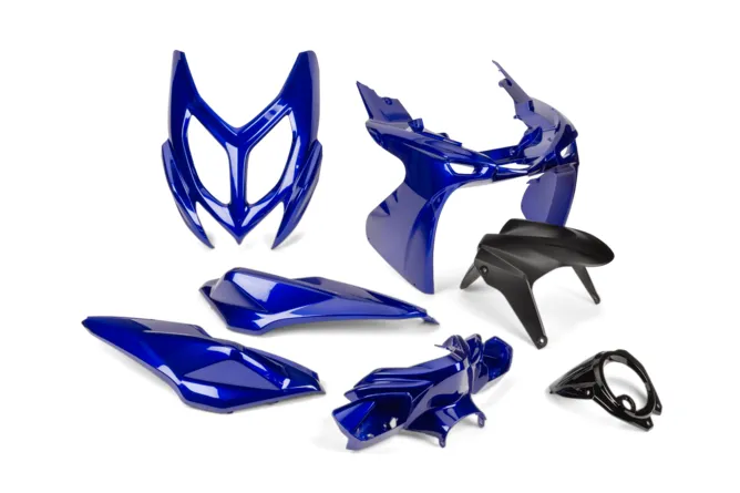 KIT PLASTICOS 7 PEÇAS AEROX »2013 AZUL/PRETO 0