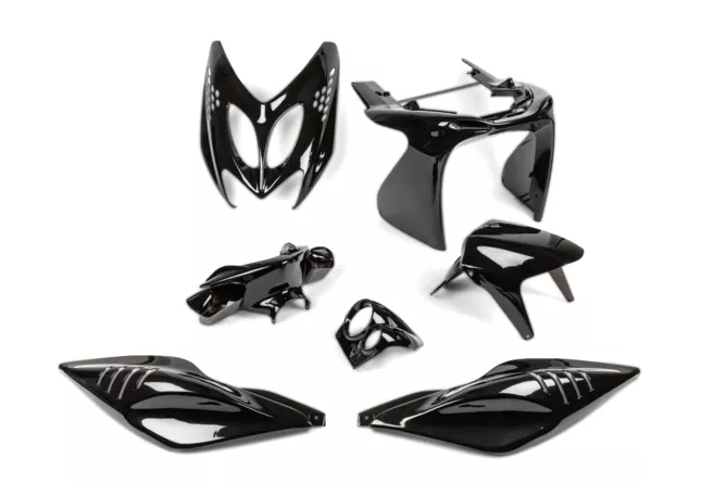 KIT PLASTICOS 7 PEÇAS AEROX PRETO 0