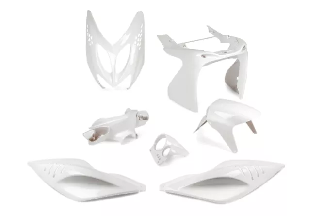 KIT PLASTICOS 7 PEÇAS AEROX BRANCO 0