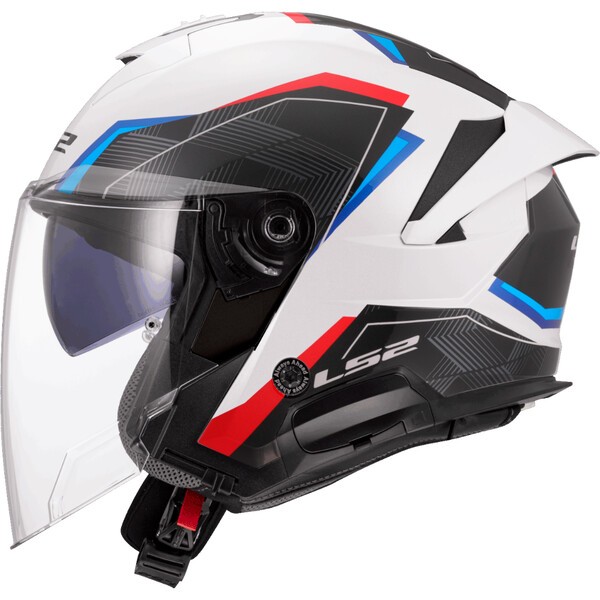CAPACETE LS2 OF618 BRANCO/AZUL/VERM